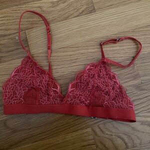 Madewell Red Lace Bralette, Xsmall